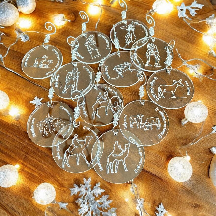 Christmas Nativity Countdown: 12 Days Advent Ornaments