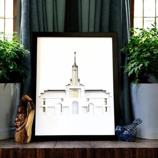 Mt. Timpanogos Temple Art Shadow Box