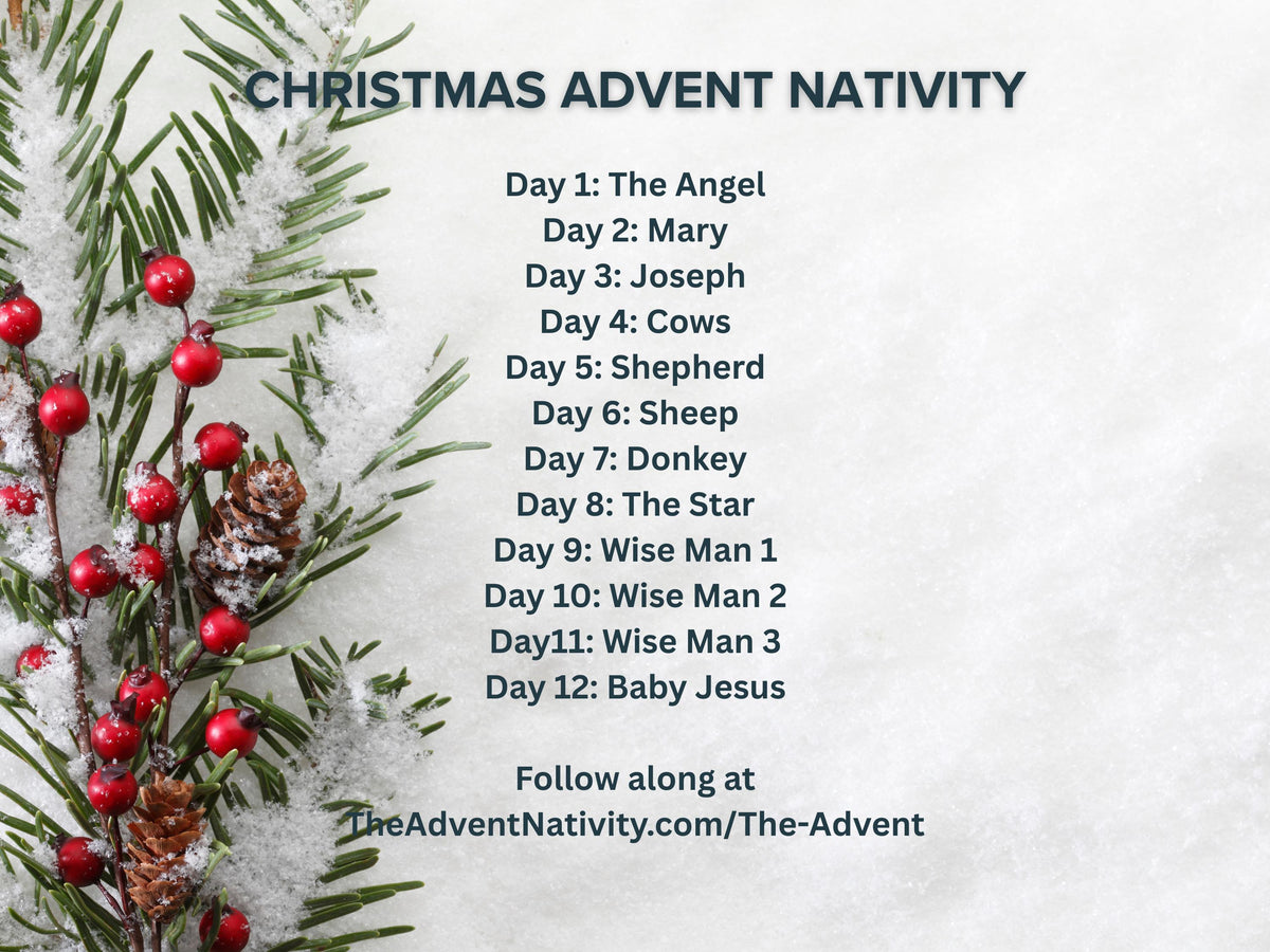 Christmas Nativity Countdown: 12 Days Advent Ornaments