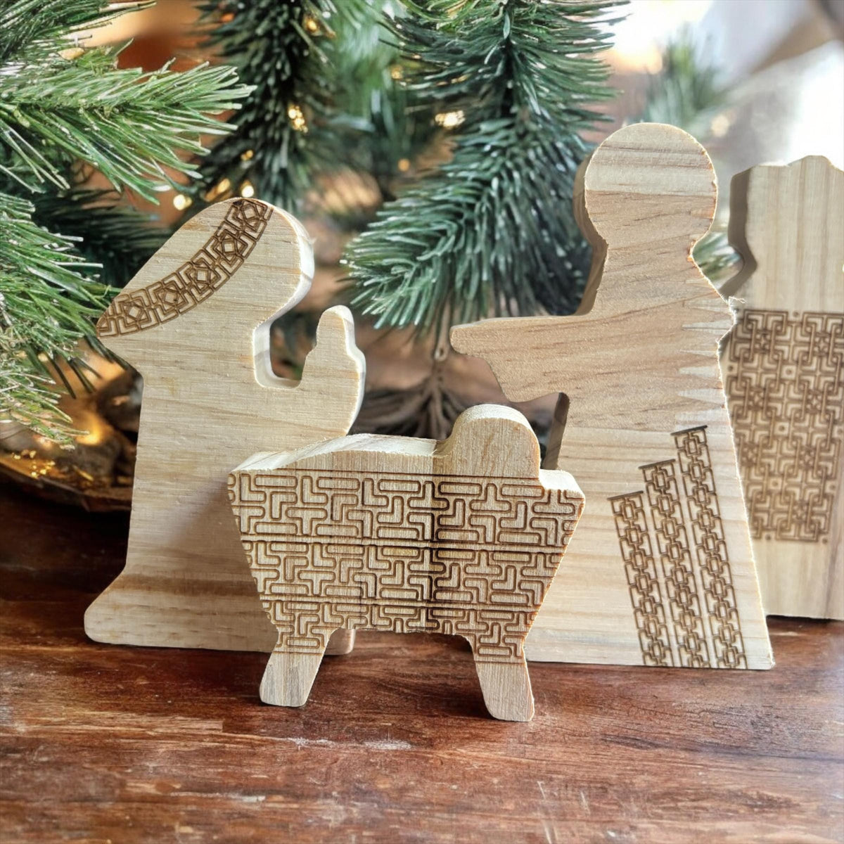Wood Advent Nativity Set – 12 Days of Christmas Countdown