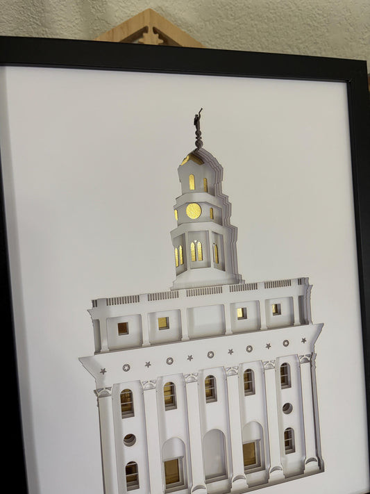 Nauvoo Temple Art Shadow Box