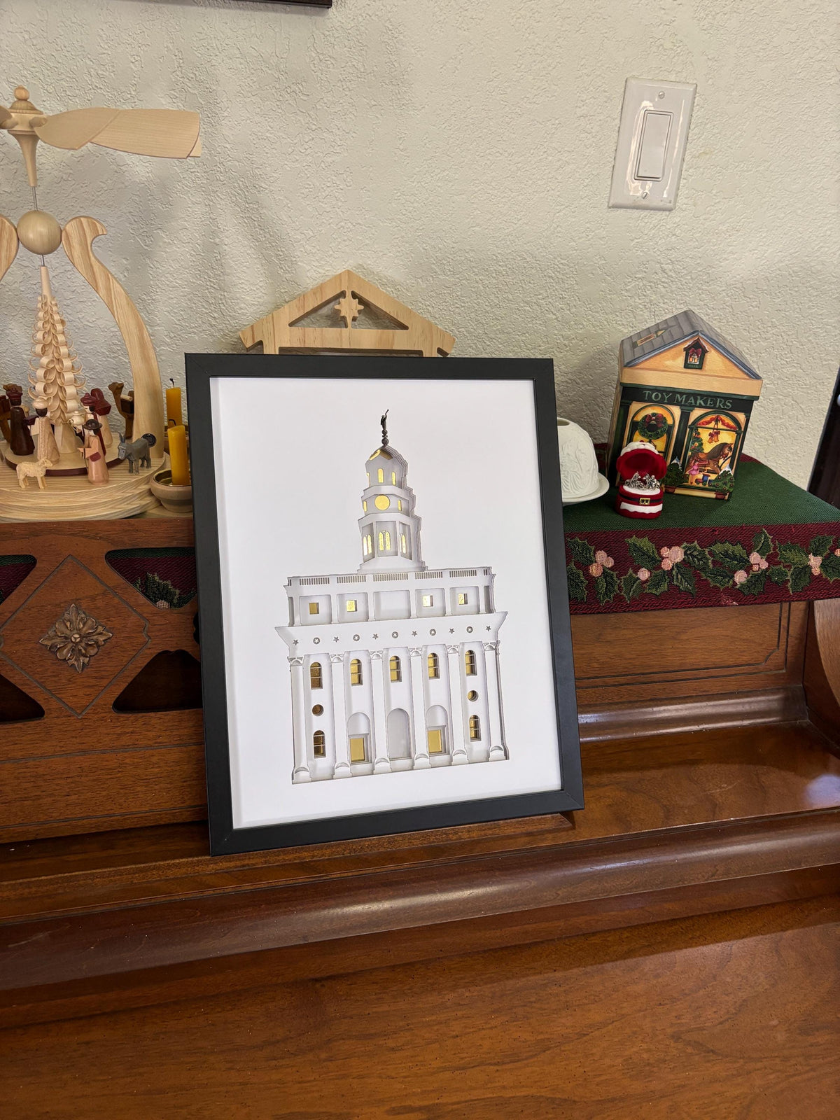 Nauvoo Temple Art Shadow Box