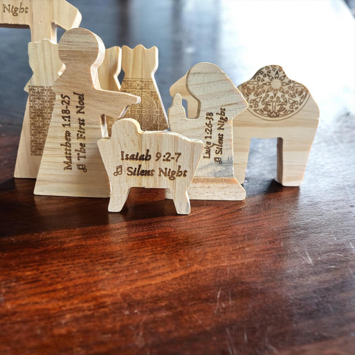 Wood Advent Nativity Set – 12 Days of Christmas Countdown