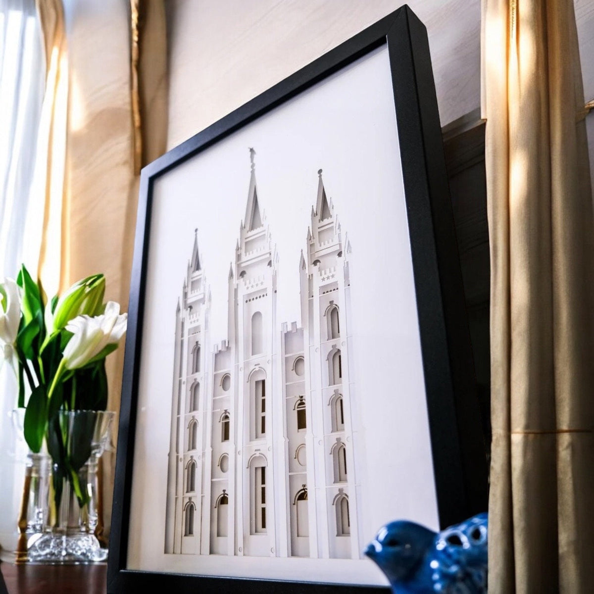 8"x8" Small Temple Art Shadow Box