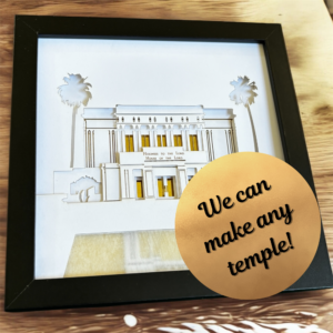 Small LDS temple laser cut art